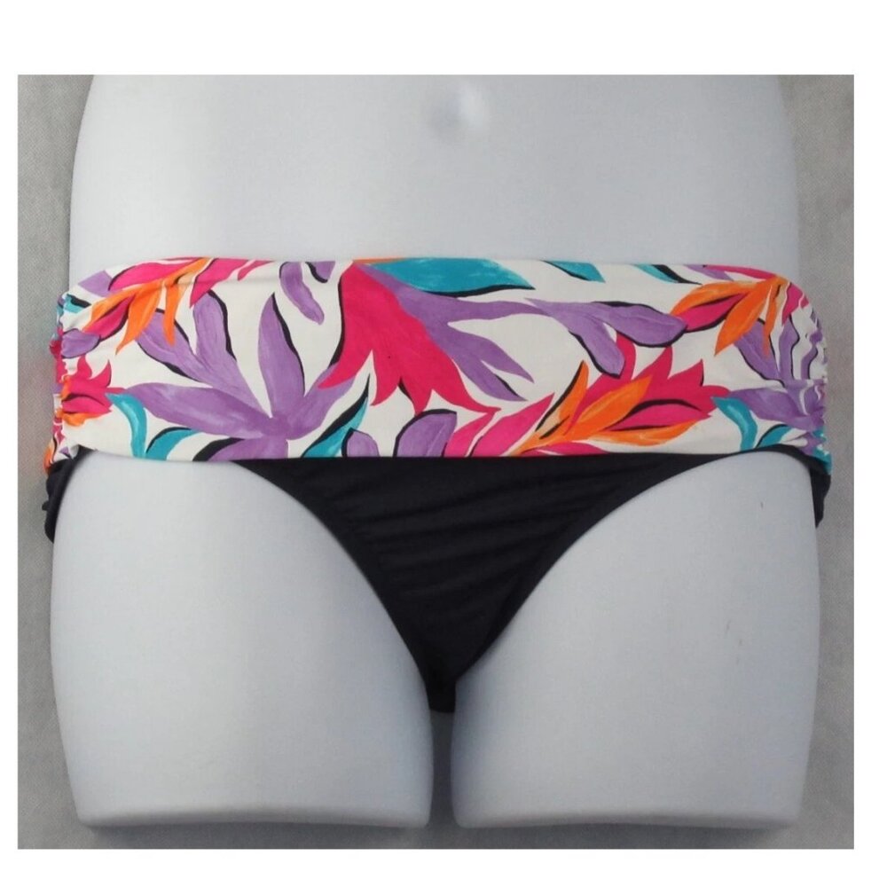 NWT Anne Cole Women's Foldover Bikini Bottom Swimsuit, Floral Multi, Medium